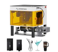 ATOMSTACK P1 Incisione laser con 5 W diodi laser blu + laser a infrarossi da 1,2 W e rullo rotante R8 Pro (R6+R8), mini macchina per incisione laser portatile con doppio modulo