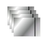ATOMSTACK Piastre in plastica a doppio colore, 4 pezzi, 20 x 30 cm, incisione laser, colore metallico, ABS, per cartelli personali, distintivi, fai da te (Mirror Silver Black)