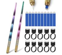 ATOMUS Kit di 2 penne per microblading, per tatuaggi, sopracciglia, labbra, manuale, 10 pezzi, 18U, microblade per sopracciglia, 10 pezzi, supporto per pigmenti con spugna
