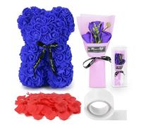 ATOMUS Orsacchiotto di rosa artificiale, idea regalo, 1000 pezzi, fiori di rosa eterni, petali di rosa artificiali finti per una notte romantica per amanti ragazze, compleanno (blue)