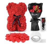 ATOMUS Orsacchiotto di rosa artificiale, idea regalo, 1000 pezzi, fiori di rosa eterni, petali di rosa artificiali finti per una notte romantica per amanti ragazze, compleanno