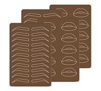 ATOMUS Pelle sintetica in silicone per tatuaggi, senza inchiostro, microblading per sopracciglia, labbra, labbra, 1,5 mm, per tatuaggi, principianti, trucco (caffè)