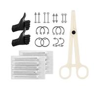 ATOMUS Set di 16 tipi di gioielli a forma di banana, 14G e 16G, aghi per piercing all'ombelico, 5 pezzi