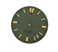 ATOMUSERLY 1 pz 28.5 MM Retro Orologio Quadrante Verde Facce Luminose Accessori for NH35 NH36 Movimento Singolo Calendario(Green)