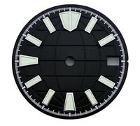 ATOMUSERLY 1 pz 28.5mm Verde Luminoso Quadrante di Orologio Orologi Volti for NH35 NH36 Movimento Automatico Accessori Su Misura(Black)