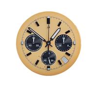 ATOMUSERLY 1 pz 32.5mm Classico 3 Occhi Sunburst Opaco Uomo Quadrante Dell'orologio Adatto for VK63 Movimento Al Quarzo Verde Lume Parti Accessori Della Cassa(2-Dial Hands,No logo)