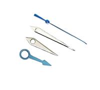 ATOMUSERLY 1 set di lancette for orologio NH34 con puntatore curvo, quattro aghi, argento/blu/oro, secondi senza accessori luminosi for il movimento(Blue second hand)