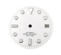 ATOMUSERLY 1pc 28.5mm quadrante dell'orologio con finestra della data luminoso adatto for NH35 NH36 for ETA2824 2836 PT5000 for Miyota 8215 8205 DG2813 movimento automatico(White-silver c1,NH35 NH36)