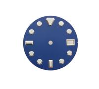 ATOMUSERLY 1pc 28.5mm quadrante dell'orologio con indice argento luminoso verde calendario singolo for movimento NH35 NH36 4R36(Blue)