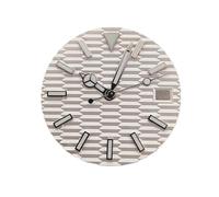 ATOMUSERLY 1pc 28.5mm quadrante dell'orologio con lancette blu verde luminoso NH35 for movimento calendario singolo facce puntatori in argento(Black)