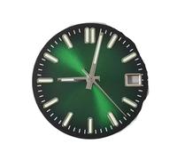 ATOMUSERLY 1pc 28.5mm quadrante dell'orologio con puntatore verde lancette luminose for movimento NH35 NH36 calendario singolo viso ago(Black Blue)