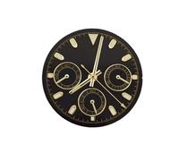 ATOMUSERLY 1pc 29.5mm quadrante dell'orologio verde lancette luminose for movimento al quarzo VK63 facce puntatore aghi di ricambio parti(Black Gold Hands)