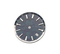 ATOMUSERLY 1pc 32mm quadrante dell'orologio chiodi d'argento blu luminoso for movimento NH34 accessori for con calendario singolo(Dark Green)