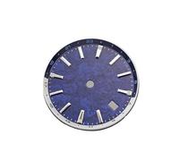 ATOMUSERLY 1pc 32mm quadrante dell'orologio chiodi d'argento blu luminoso for movimento NH34 accessori for con calendario singolo(Dark Blue)