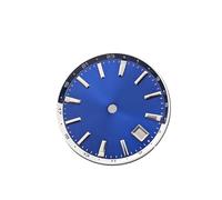 ATOMUSERLY 1pc 32mm quadrante dell'orologio chiodi d'argento blu luminoso for movimento NH34 accessori for con calendario singolo(Blue)