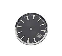 ATOMUSERLY 1pc 32mm quadrante dell'orologio chiodi d'argento blu luminoso for movimento NH34 accessori for con calendario singolo(Black 2)