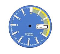 ATOMUSERLY 1pc quadrante dell'orologio 28.5mm doppia data verde luminoso viso diving for parti di ricambio movimento NH35/4R35(Blue)