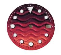 ATOMUSERLY 1pc quadrante dell'orologio 28.5mm for NH35 NH36 7S movimento argento unghie verde luminoso singolo calendario onda viso accessori(Red)