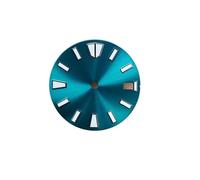 ATOMUSERLY 1pc quadrante verde orologio luminoso 28,5mm sostituzione singolo calendario for accessori movimento NH35/NH36(Light Blue)