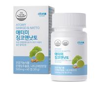ATOMY Ginkgo e Natto 60 compresse Nattokinase migliora la circolazione sangui...