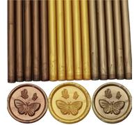 Atopbb - Bastoncini di ceralacca, color rame, 15 pezzi, per pistola per colla a cera, per timbri WaxSeal, 3 colori, per pistola per colla a colla, inviti di nozze, buste con lettere (15, ramato)