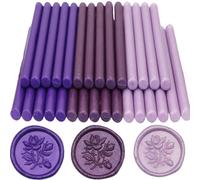 Atopbb - Bastoncini di ceralacca, viola, 30 pezzi, per pistola per colla a cera, per timbri WaxSeal, 3 colori, set per pistola per colla da 0,7 cm (viola)