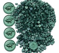 Atopbb Perle di cera sigillate bianche, 600 perle di cera sigillate bianche, ideale per inviti di matrimonio, busta di Natale (Verde Pino)