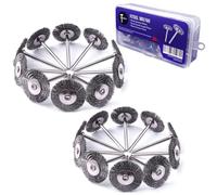 ATOPLEE 20pcs 1 pollice / 25mm Cup Wheel mini spazzola Spazzola metallica per Die Grinder Rotary Tools