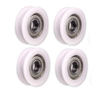 Atoplee 4 pulegge rotonde in nylon con scanalatura per cancelli scorrevoli, barre angolari/cassetti (5 x 24 x 7 mm)