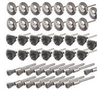ATOPLEE Set di 45 spazzole per filo metallico, set di 45 pennelli da 3 mm, con gambo rotondo, in acciaio legato a crimpare per pulire ruggine, vernice, stripping e abrasivo, per trapano (45)