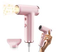 Atopskins Mini Phon da Viaggio Potente - 110000 Rpm Asciugacapelli, Phon Capelli Professionale Con Concentratori, 200 Milioni di Asciugacapelli Ionico, 3 Temp & 2 Impostazioni, per Salone e Casa, Rosa