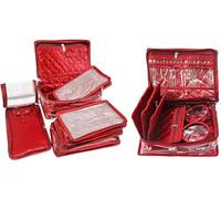 atorakushon 2 diversi sacchetti con cerniera, kit di gioielli da trucco da viaggio per cosmetici, organizer per collane, orecchini, anelli, per donne e ragazze, marrone