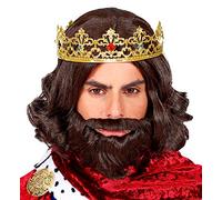 Atosa 62170 Unisex Middle Ages King Crown Costume Accessory Golden, Gold, One Si