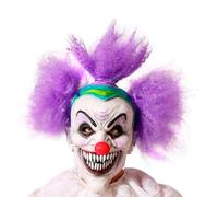 Atosa Latex Halloween Clown Violet Hair Mask Rosa Bambini