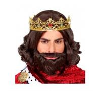 Atosa 62170 Unisex Middle Ages King Crown Costume Accessory Golden, Gold, One Si