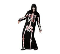 Atosa | Bloody Skeleton Costume Uomo Adulto | Cranio, Morte | Costumi Horror per Halloween, Carnevale, Feste a Tema | Include una tuta lunga con cappuccio | Confortevole e originale | M-L