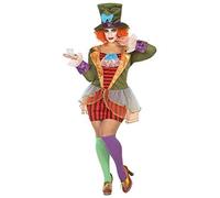 Atosa | Costume da Cappellaio Matto da donna | Include Abito originale con cappello alto | Costume di Alice nel Paese delle Meraviglie | Per Feste a Tema, Carnevale | Personaggio iconico | XL