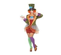 Atosa | Costume da Cappellaio Matto da donna | Include Abito originale con cappello alto | Costume di Alice nel Paese delle Meraviglie | Per Feste a Tema, Carnevale | Personaggio iconico | XL