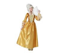 ATOSA | Costume da cortigiana dorata da donna | Eleganza storica e raffinatezza | Maxi Dress con Dettagli Lussuosi e Pizzi | Perfetto per il Carnevale di Venezia e le feste a tema | Taglia XS-S