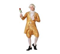 Atosa | Costume da cortigiano d'oro da uomo | Eleganza storica e stile regale | Abito intero | Giacca, camicia e pantaloni | Ispirato alla moda vintage | Ideale per Carnevale ed Eventi | XL