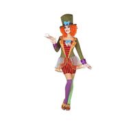 Atosa | Costume da Cappellaio Matto da donna | Include Abito originale con cappello alto | Costume di Alice nel Paese delle Meraviglie | Per Feste a Tema, Carnevale | Personaggio iconico | XL