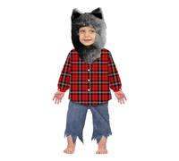 Atosa | Costume da lupo da uomo | Cappuccio con orecchie e pelliccia sintetica | Licantropo selvaggio per Halloween