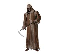 Atosa | Costume da mago maschio adulto | Morte | Il Tristo Mietitore | Halloween, Carnevale, Feste a tema Costumi | Include una tuta lunga con cappuccio | Comodo, divertente e originale | XXL