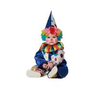 ATOSA | Costume da clown del circo blu con pois colorati | Tuta e berretto | Ideale per Carnevale, Compleanni e Feste per Bambini | Vestito comodo e divertente per bambini da 6 a 12 mesi