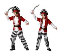 Atosa | Costume da pirata unisex per ragazzi | Il set include camicia, pantaloni, cintura e cappello | Costumi ideali per carnevale, halloween e feste a tema | 1-12 anni