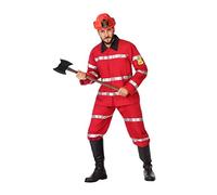 Atosa | Costume da pompiere rosso per uomini adulti | Include giacca e pantaloni | Materiale resistente e confortevole | Ideale per Carnevale, Halloween e feste a tema | Costumi per Adulti |Taglia XL