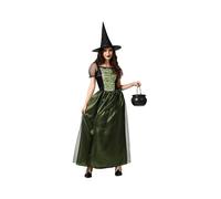 Atosa | Costume da strega verde scuro per Halloween | Feste a tema e celebrazioni in costume | Varie taglie (da XS a XL) | Look iconico della strega potente e magica
