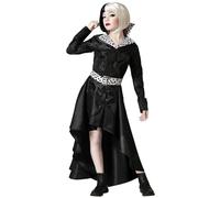ATOSA | Costume Malvagia Crudelia de Vil per Ragazze | Elegante abito nero con pelliccia animale | Moda Vintage | Per Carnevale, Halloween e feste a tema | Sguardo dalmata | 1-12 anni