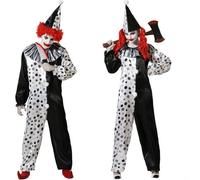 Atosa Costume Pagliaccio Grigio Halloween Divertente e Tenebroso Uomo E Donna Te