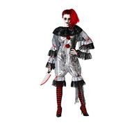Atosa Costume Pagliaccio Macabro Grigio Adulto Donna XL